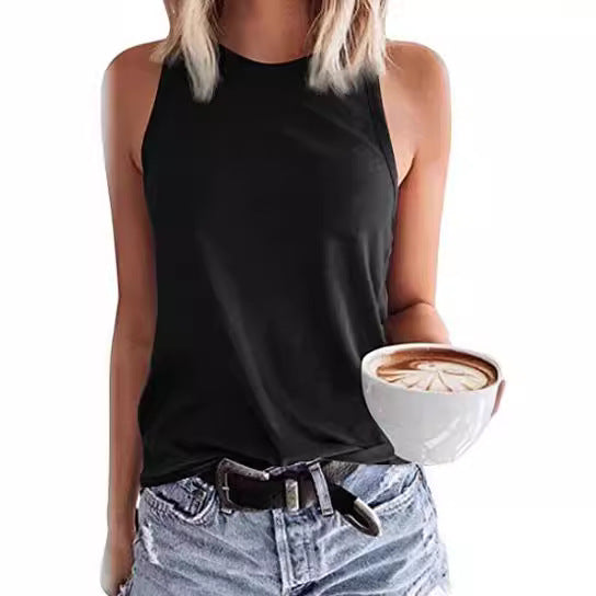 Solid Color Sleeveless Vest T-shirt