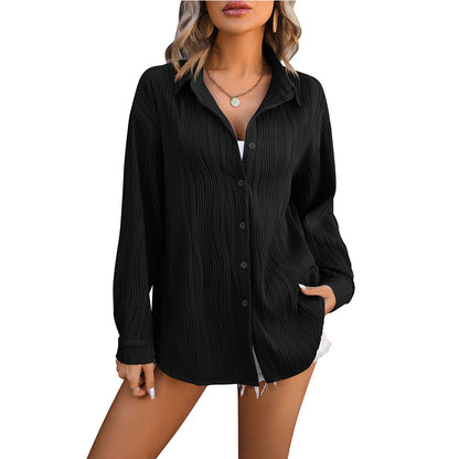 European And American Wave Texture Loose Fashion Shirt