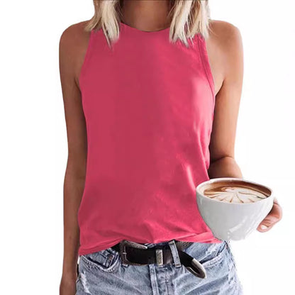 Solid Color Sleeveless Vest T-shirt