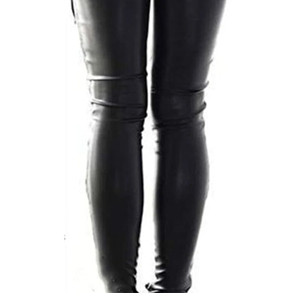 Pantalon femme Punk Rock pantalon crayon en simili cuir