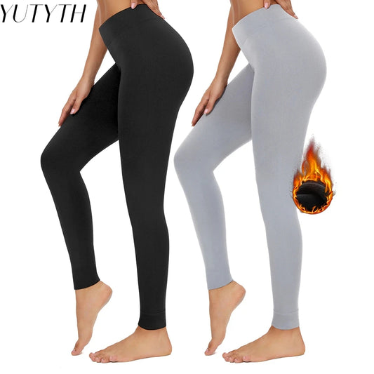 Ropa moldeadora de invierno para mujer, mallas térmicas de cintura alta, Control de barriga, moldeador de cuerpo, mallas femeninas, pantalones de esquí ajustados negros para Fitness