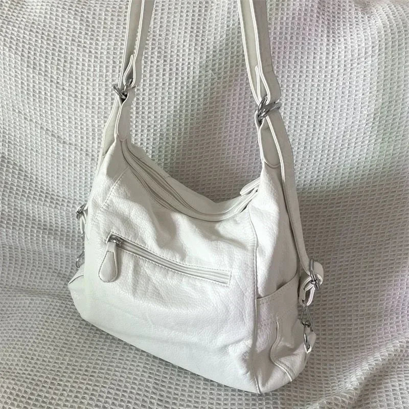 Xiuya Y2k sac à bandoulière grande capacité en cuir Pu blanc sac à main croisé Style américain Punk Goth mode Simple sac à main de créateur