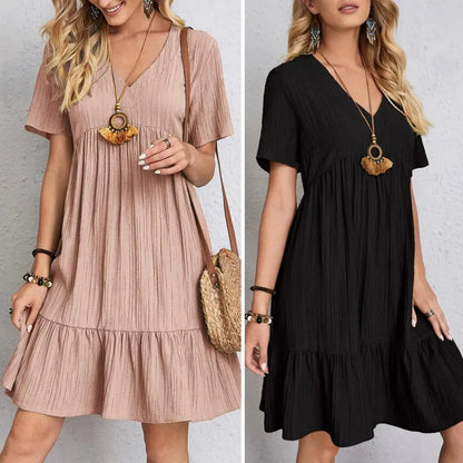 Vestido elegante ajustado sexy de algodón para mujer, vestido midi bohemio de manga corta acampanado para verano 2022, bata para mujer