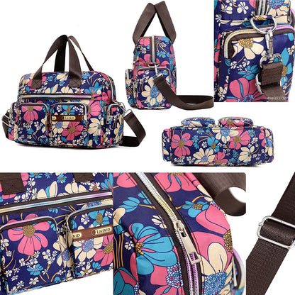 Bolso de mensajero para mujer, bolso informal, bolso de hombro de gran capacidad, bolso de mano impermeable con estampado de flores, bolsa de pícnic al aire libre para mujer