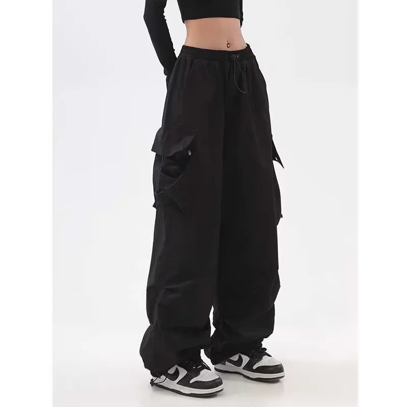 Pantalon Cargo femme Baggy pantalon 2023 automne Streetwear pantalon surdimensionné Vintage décontracté taille élastique pantalon de survêtement ample femmes