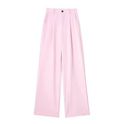 TRAF Women's Pants High waist Trousers Office outfits Suit PantsBaggy Black Pink Woman Formal Pants