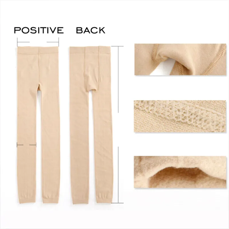 Leggings cálidos de invierno para mujer, mallas térmicas gruesas con forro polar, pantalones ajustados de pie completo, pantimedias Polar, Legging de lana de cintura alta de terciopelo