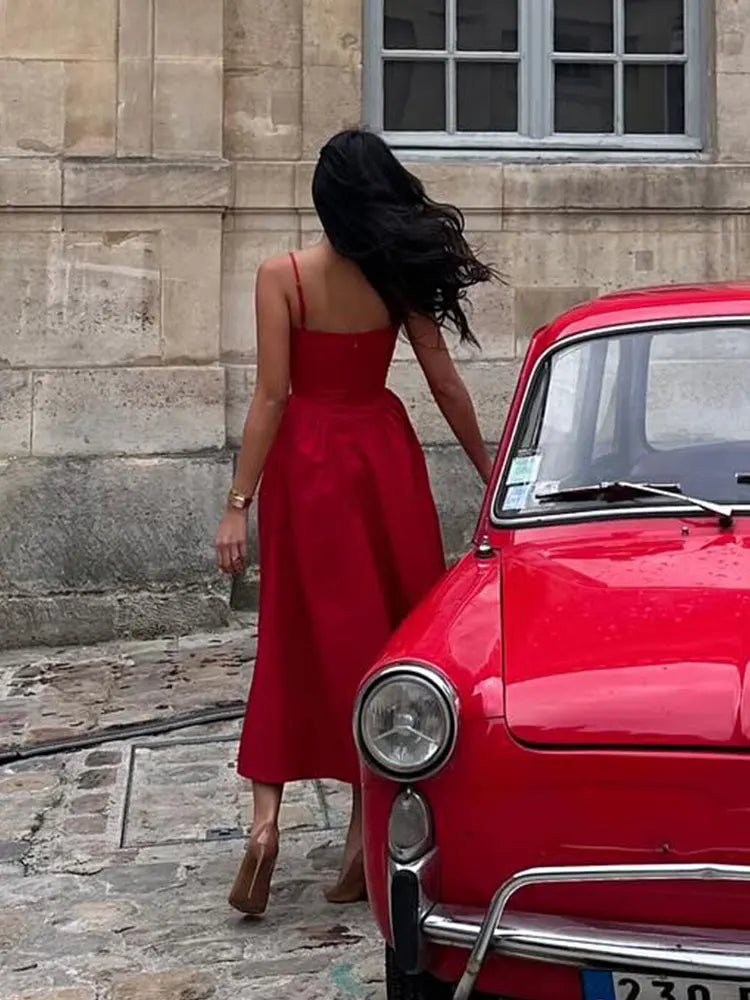 Vestido largo de retales de encaje rojo para mujer, Vestidos elegantes calados ajustados con corte en A para banquete, Vestidos de noche de fiesta a la moda para mujer