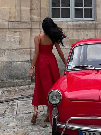 Vestido largo de retales de encaje rojo para mujer, Vestidos elegantes calados ajustados con corte en A para banquete, Vestidos de noche de fiesta a la moda para mujer