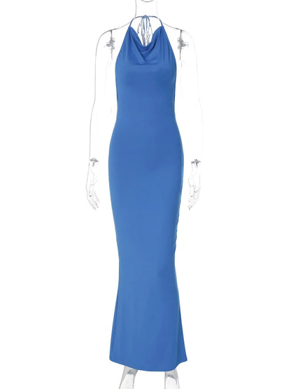 Hugcitar – robe de bal Maxi, couleur Pure, sans manches, réglable, fente à lacets, Sexy, Slim, tenue élégante, fête de vacances, printemps 2024