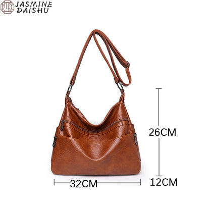 3 Layers Zippers Shoulder Handbag High Quality Big Shoulder Crossbody Bags Luxury Designer Messenger Sac Small Casual Tote Bags