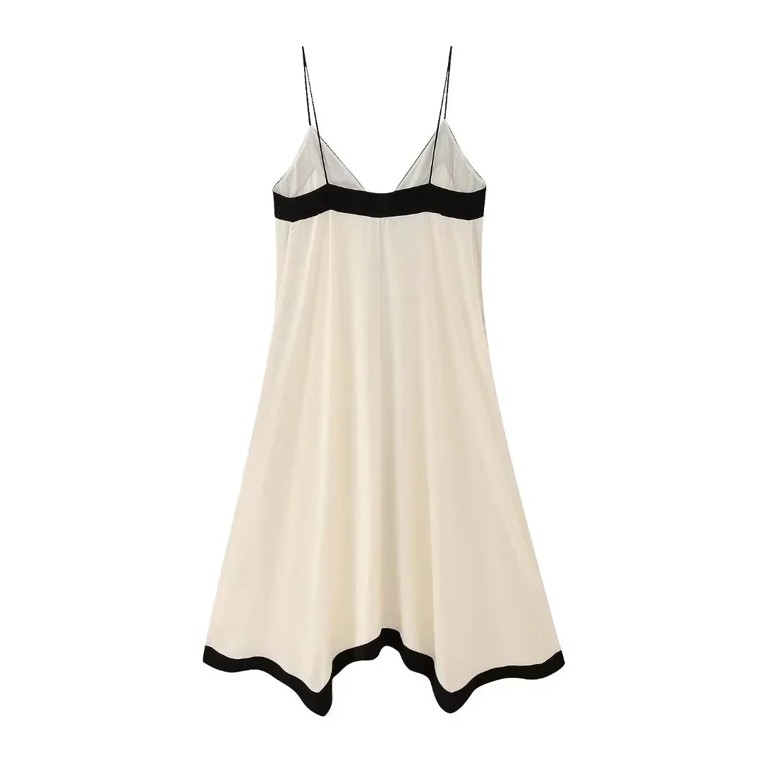 TRAF Robe d'été longue pour femme - Robe de soirée ample sans manches - Dos nu - Robe de bal