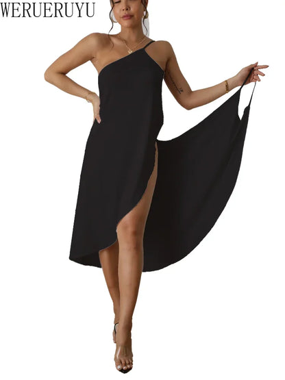 Robe de plage mi-longue pour femmes, robe une pièce d'été Y2k, vêtements Streetwear, noir et blanc, sans manches, robes longues à bandes pour femmes, 2023