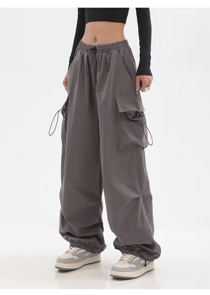 Cargo Pants Women Baggy Trousers 2023 Fall Streetwear Oversized Pants Vintage Casual Elastic Waist Loose Sweatpants Women