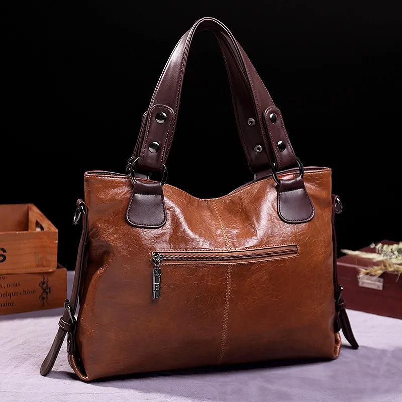 2023 nouvelle Mode Sac Fourre-Tout Décontracté Femmes Sacs À Main En Cuir Souple Sacs À Bandoulière Vintage Grande Capacité Bandoulière Sac À Main Pour Dames