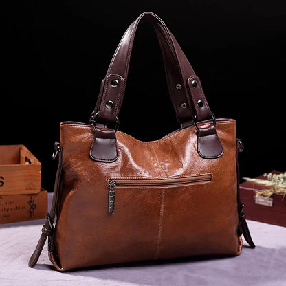 2023 nouvelle Mode Sac Fourre-Tout Décontracté Femmes Sacs À Main En Cuir Souple Sacs À Bandoulière Vintage Grande Capacité Bandoulière Sac À Main Pour Dames