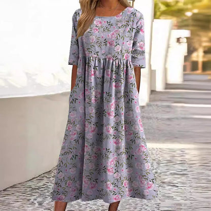 Robe à grande largeur avec impression numérique tendance