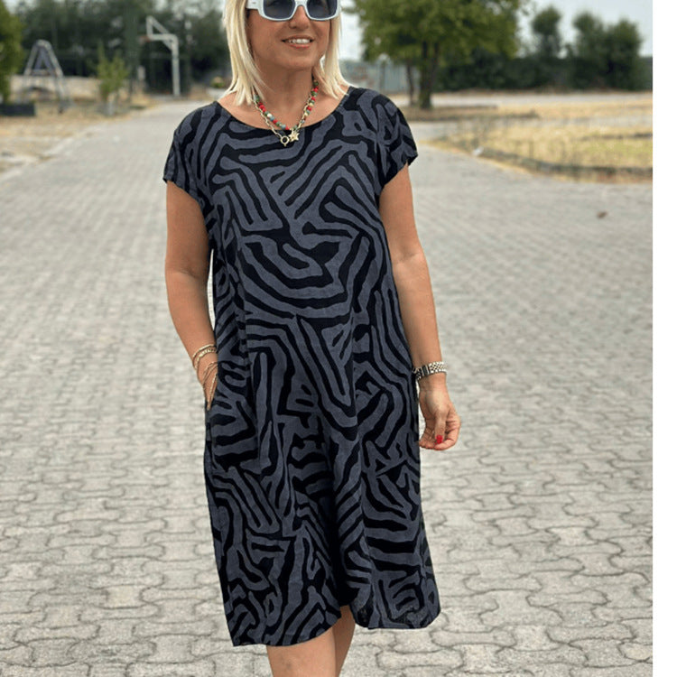 Vestido bohemio con estampado de leopardo y flores para las fiestas