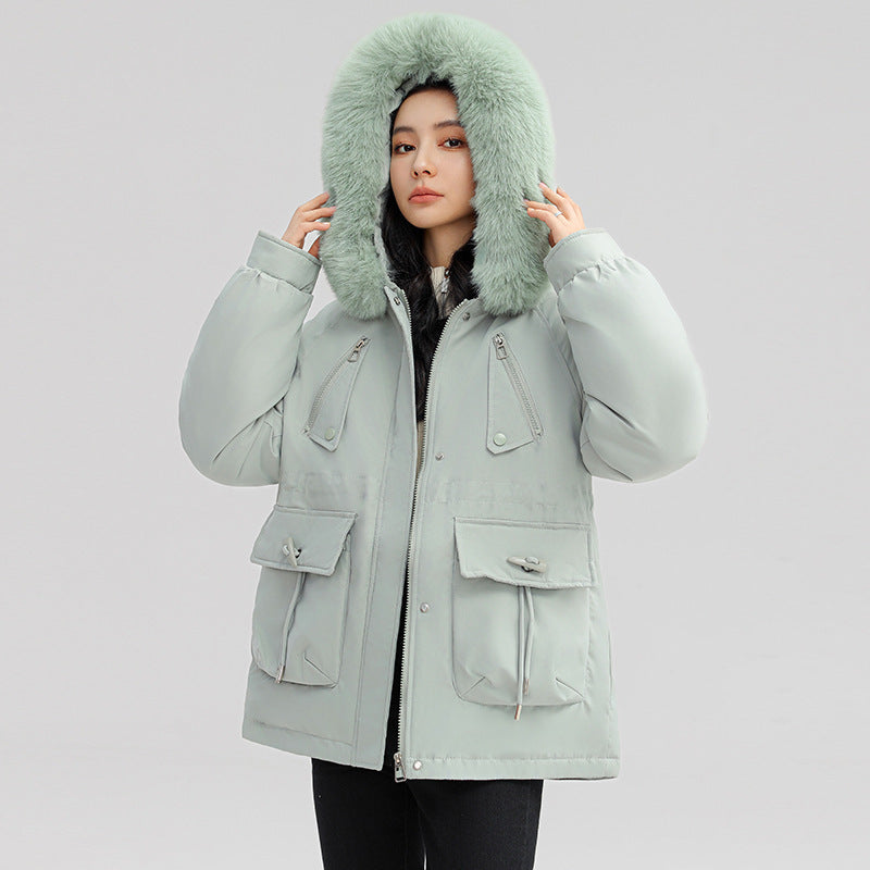 Horn Button Parka Women's Loose