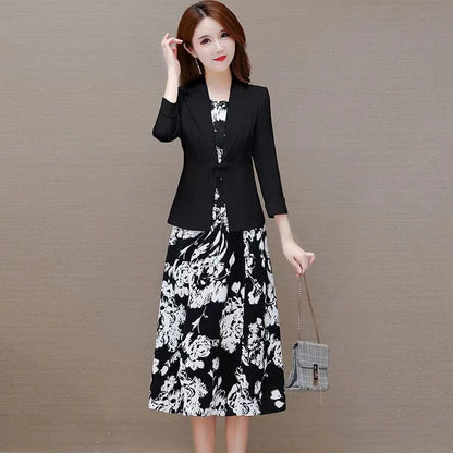 Fashion Elegant Lady Small Suit Two-piece Suit Dress