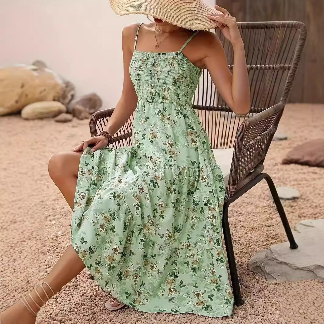 Robe de plage d'été à coutures florales