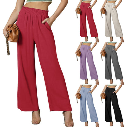 Summer New Solid Color Loose Women's Casual Trousers