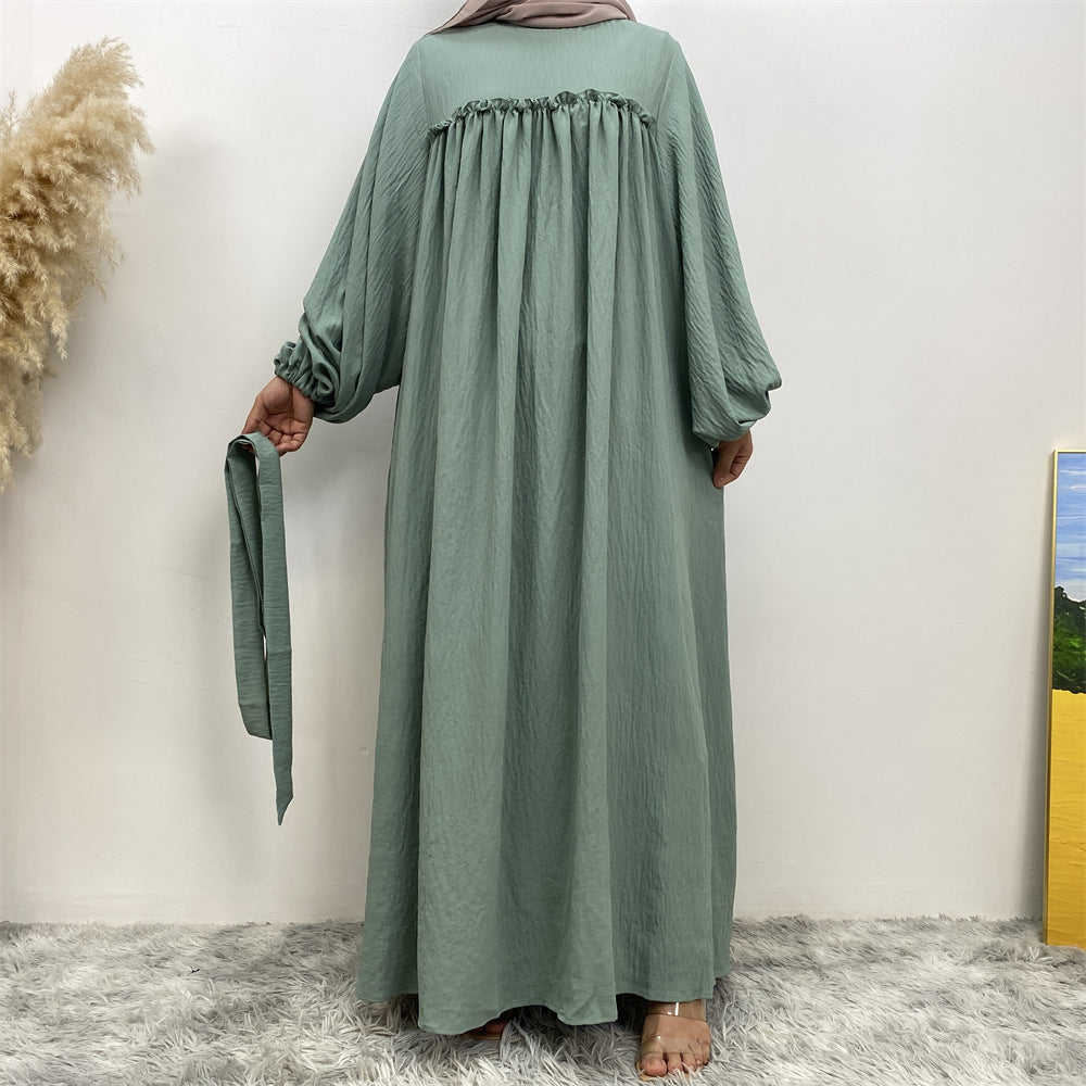 Middle East Dubai Loose Sleeves With Side Pockets Muslim Robe Dress