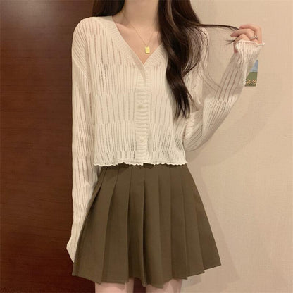 Fashion Hollowed-out Knitted Cardigan For Women