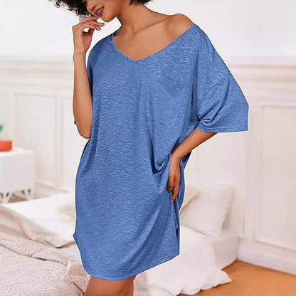 Robe t-shirt ample décontractée et confortable avec poche sur la poitrine