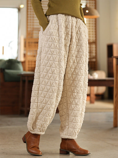 Artistic Style Design Loose Slimming Casual Cotton Padded Thickened Women's Lantern Cotton Pants