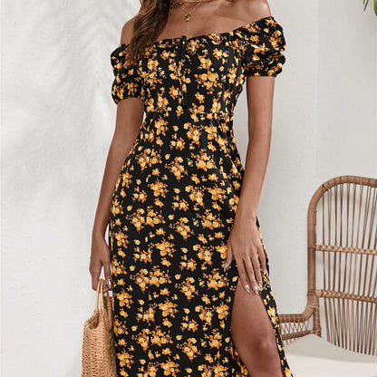 Vacation Casual Printed Chiffon Women's Dress