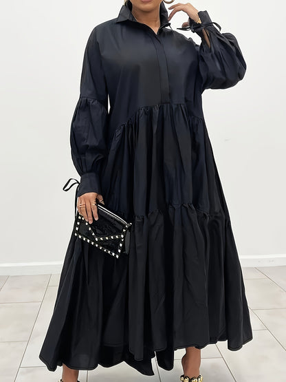 Robe ample nouée à la mode rétro pour femmes, sans ceinture