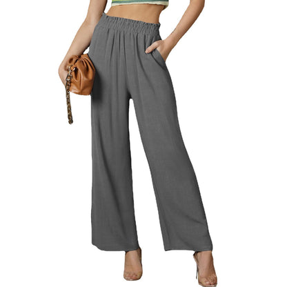 Summer New Solid Color Loose Women's Casual Trousers