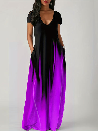 Robe longue ample imprimée décontractée pour femme