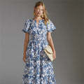 Women's Clothing Sense Cinched Slimming Retro Printing Dress