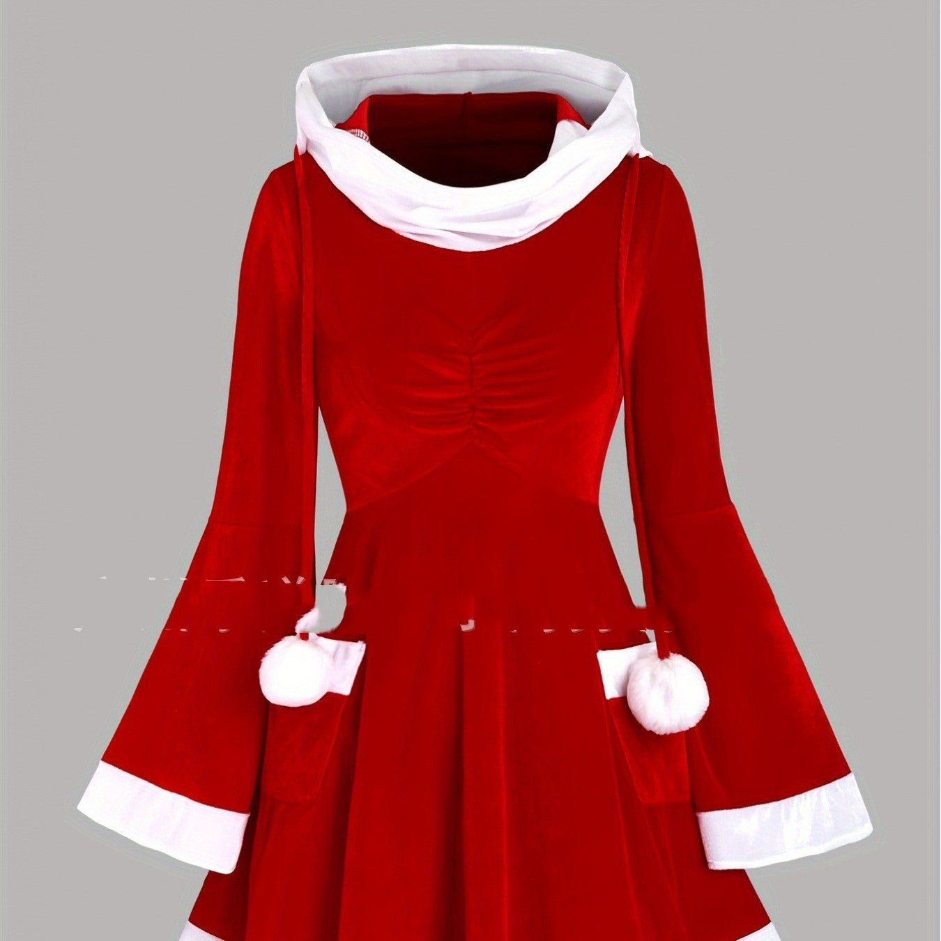 Gold Velvet COS Christmas Party A- Line Hooded Dress