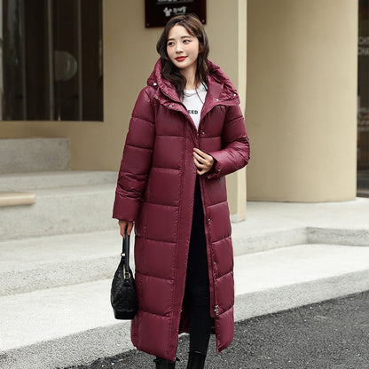 Chaqueta acolchada de algodón con aberturas laterales para mujer, cálida y de invierno