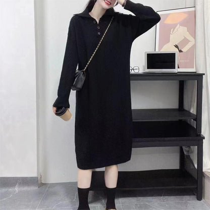 French Lazy Style Design Sense Small Lapel Loose Casual Fashion Dress