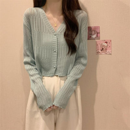 Fashion Hollowed-out Knitted Cardigan For Women