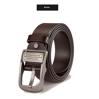 Retro Alloy Pin Buckle Belt Fashion Genuine Leather