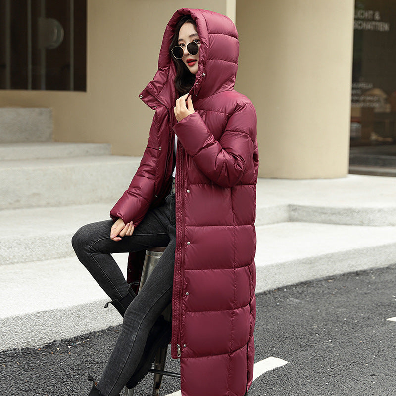 Chaqueta acolchada de algodón con aberturas laterales para mujer, cálida y de invierno