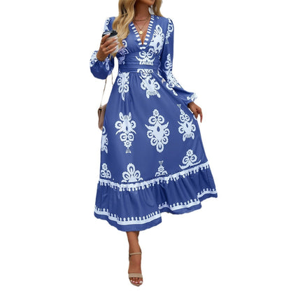 Lady Temperament Elegant Printed Dress