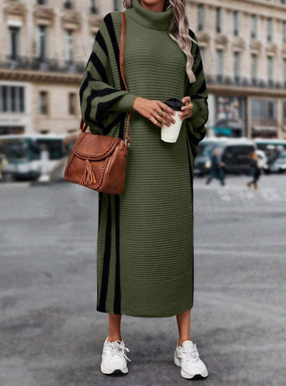 Casual Unisex Style Striped Long Knitted Dress