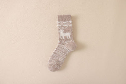 Autumn And Winter Ins Tide Mid-calf Thick Needle Double Needle Women's Socks