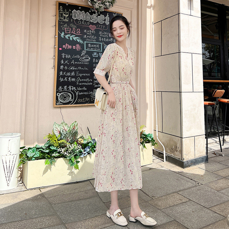 Jupe d'été en mousseline de soie française à taille française