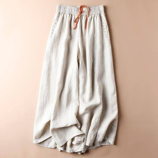 Pantalones anchos con dobladillo grande y sueltos para mujer, estilo casual y artístico