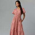 Women's Clothing Sense Cinched Slimming Retro Printing Dress