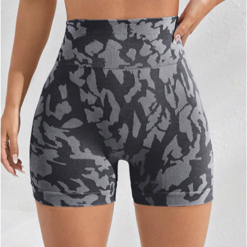 Fashion Tie-dye Tight Yoga Shorts For Women