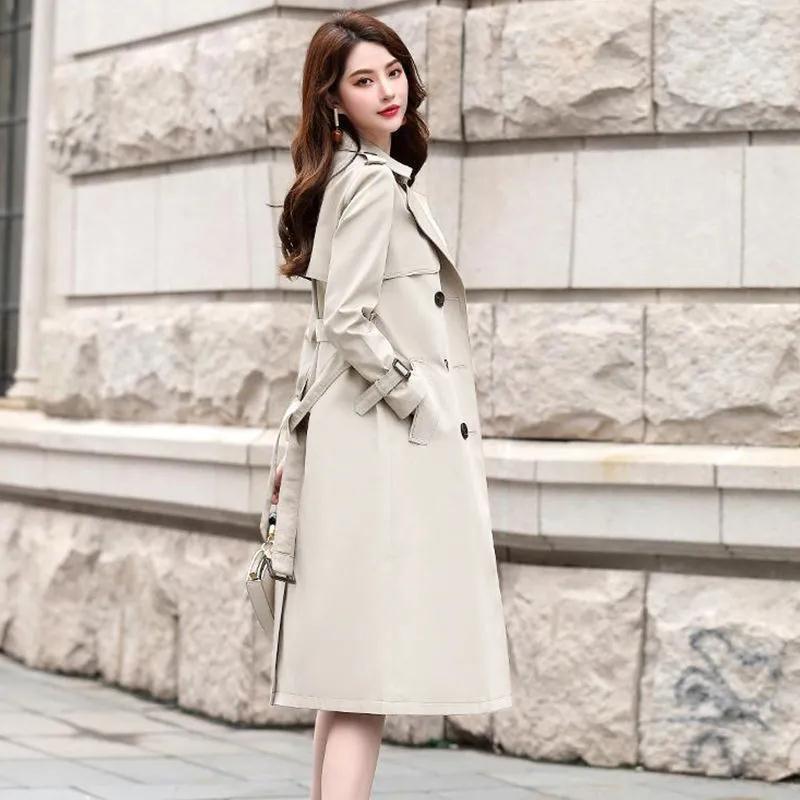 Silky Draping Effect Women's Clothing Overknee Coat