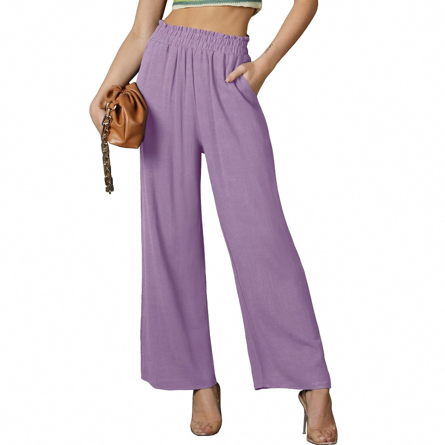 Summer New Solid Color Loose Women's Casual Trousers